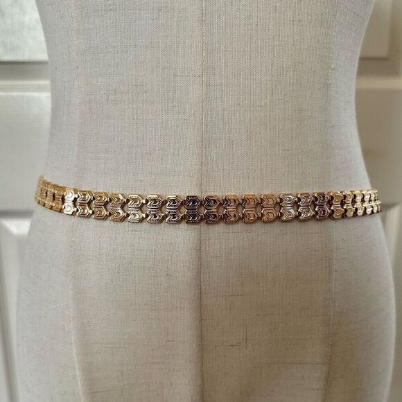Gold tone  metal hip  belt - Picture 2 of 7